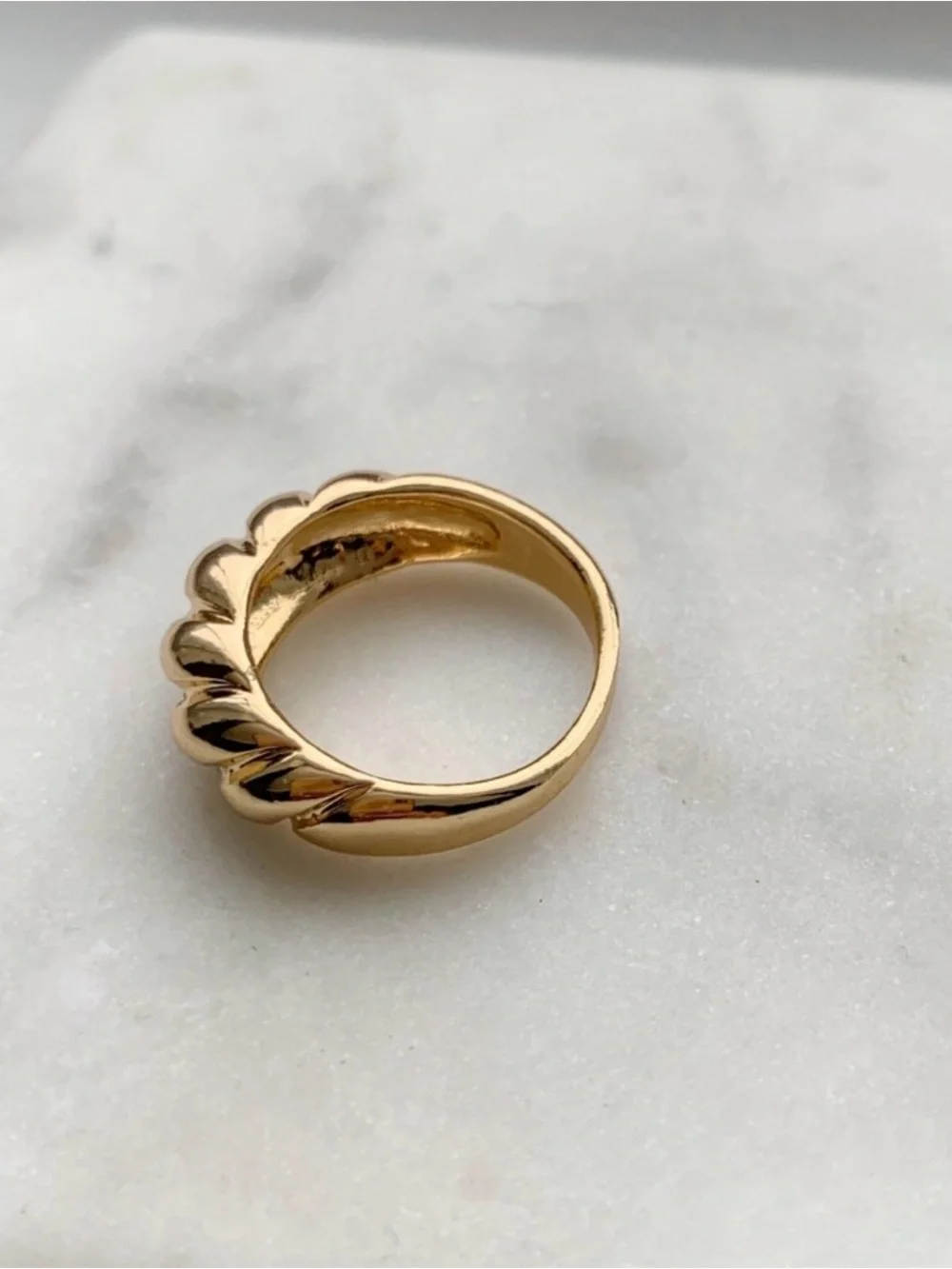 Gold croissant Ring - Women Jewelry